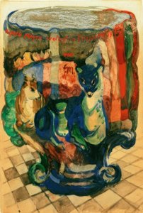 Goblet with Fox and Roe Deer by Franz Marc